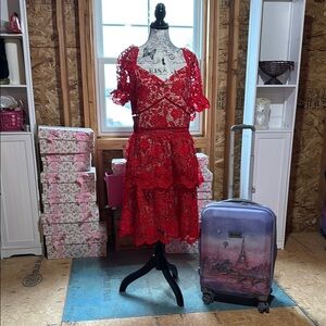 Boohoo Red Lace Dress